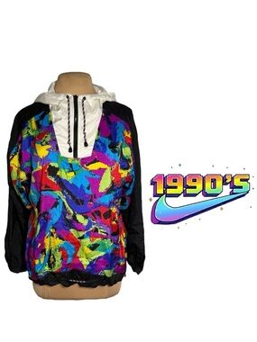 Nike 1990’s bright multicolor abstract print windbreaker